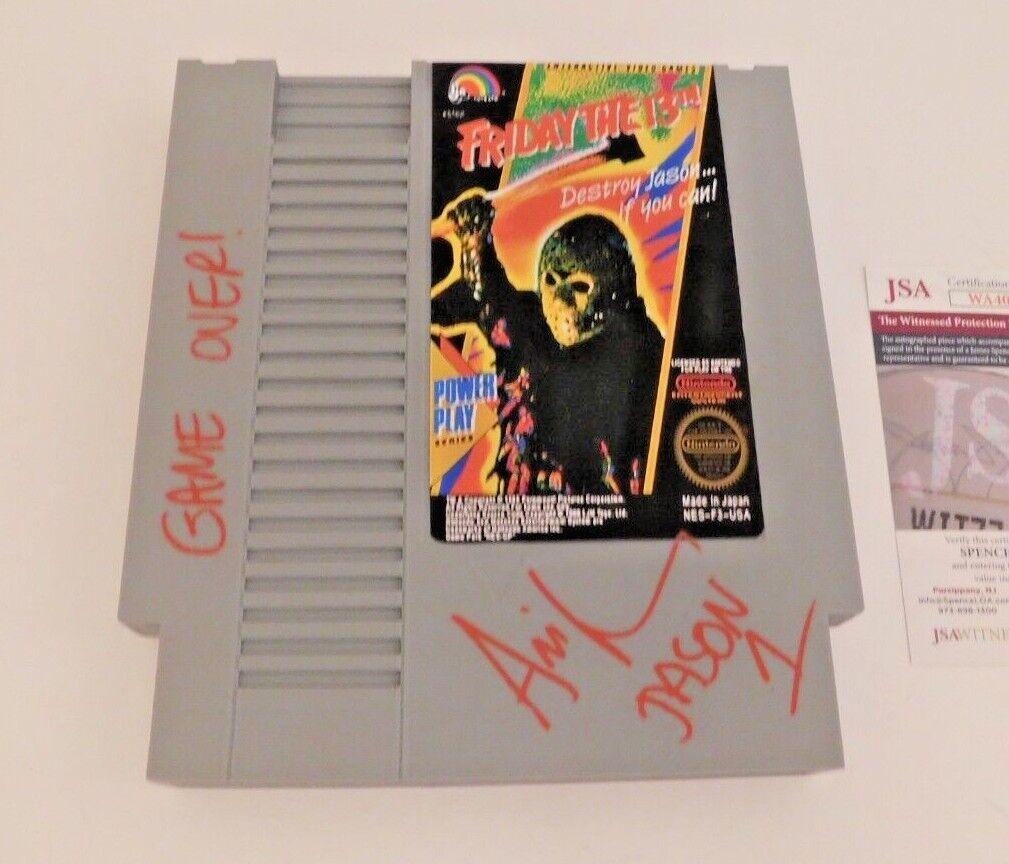 ARI LEHMAN Signed 7 1/2 x 8 1/2 Oversized Video Game Cartridge JSA COA