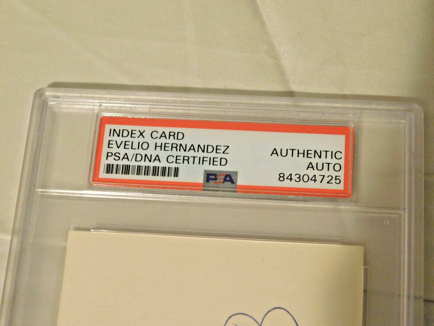Evelio Hernandez (D. 2015) Signed /Autographed Index Card 1956 Senators PSA Slab