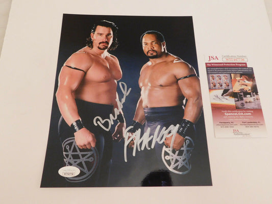 Farooq and Bradshaw Acolytes Protection Agency Dual Signed 8x10 WWE JSA (B)