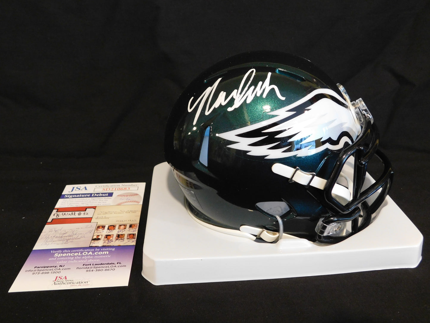 Nolan Smith Signed Autographed Philadelphia Eagles Speed Mini Helmet JSA COA