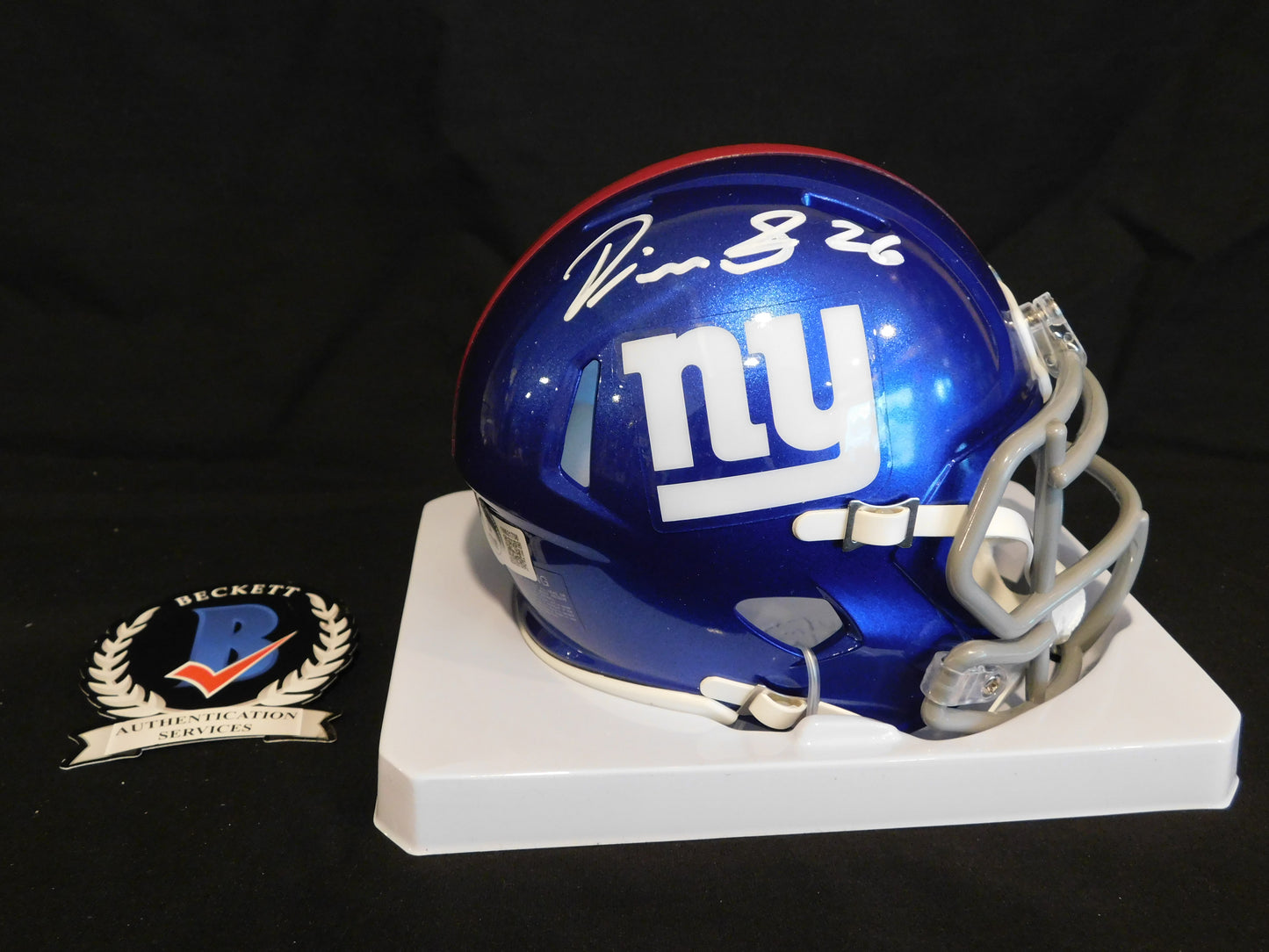 Devin Singletary Signed Autographed New York Giants Speed Mini Helmet BAS COA