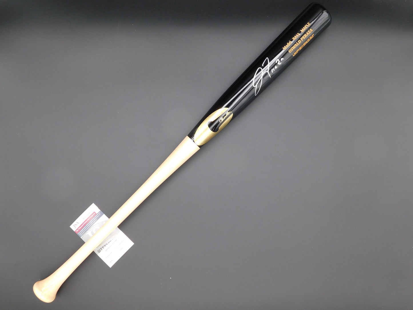 Oswald Peraza Signed / Autographed Game Model RA13 Maple Black Chandler Baseball Bat New York Yankees JSA COA