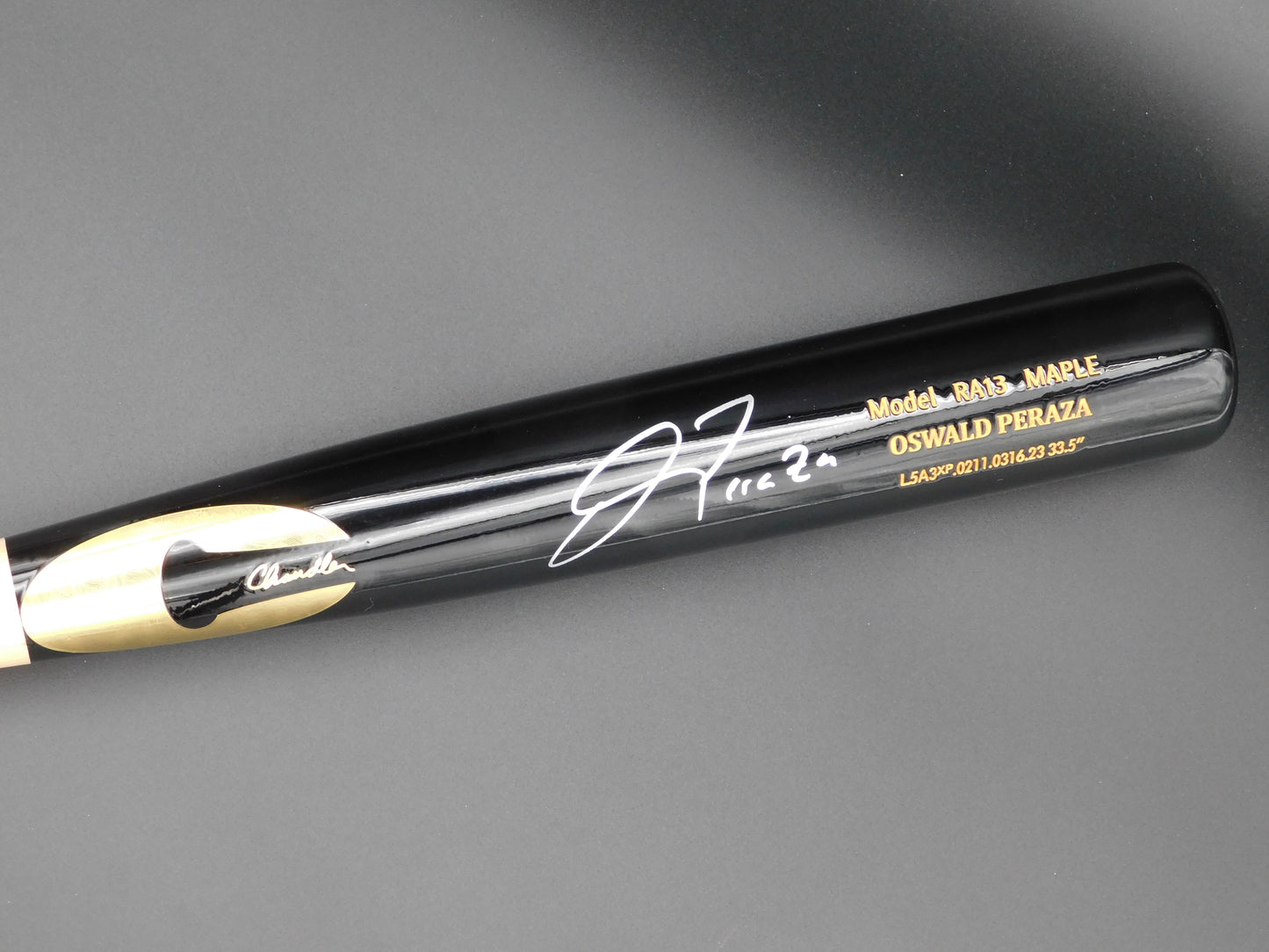 Oswald Peraza Signed / Autographed Game Model RA13 Maple Black Chandler Baseball Bat New York Yankees JSA COA