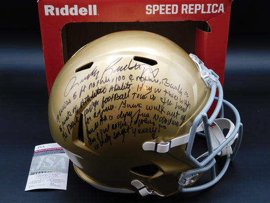 Rudy Ruettiger Signed / Autographed FS Full Size Speed Notre Dame Fighting Irish Helmet JSA COA