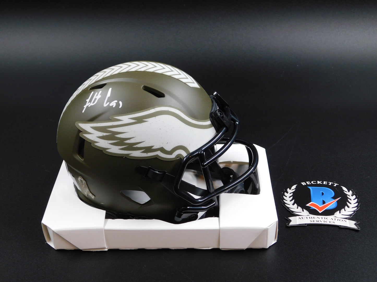 Fletcher Cox Signed Autographed Philadelphia Eagles STS Speed Mini Helmet BAS COA White