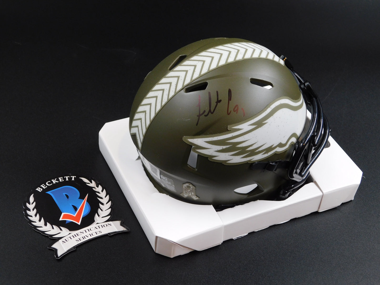 Fletcher Cox Signed Autographed Philadelphia Eagles STS Speed Mini Helmet BAS COA Black