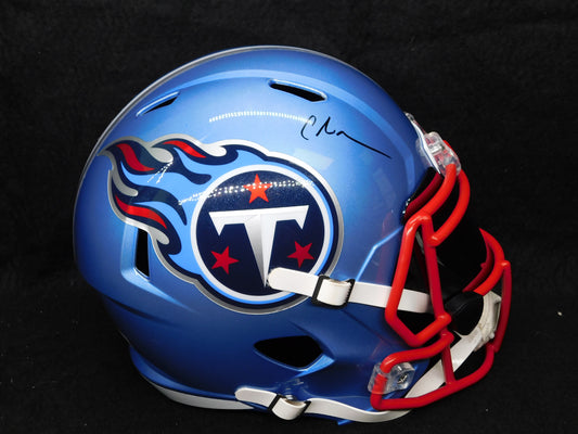 Chris Johnson CJ2K Signed Autographed Full Size Tennessee Titans Flash Helmet BAS COA
