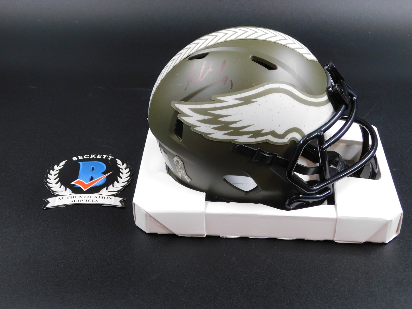 Fletcher Cox Signed Autographed Philadelphia Eagles STS Speed Mini Helmet BAS COA Black