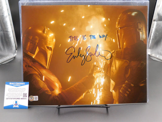 Emily Swallow Signed / Autographed Madalorian 11x14 Photo Inscribed Beckett COA