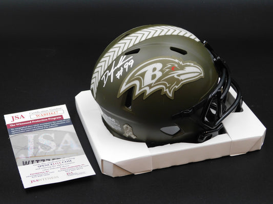 Odafe Jayson Oweh Signed Autographed Baltimore Ravens STS Speed Mini Helmet JSA COA