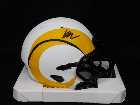Kyren Williams Signed Autographed LA Rams Lunar Eclipse Mini Helmet BAS COA