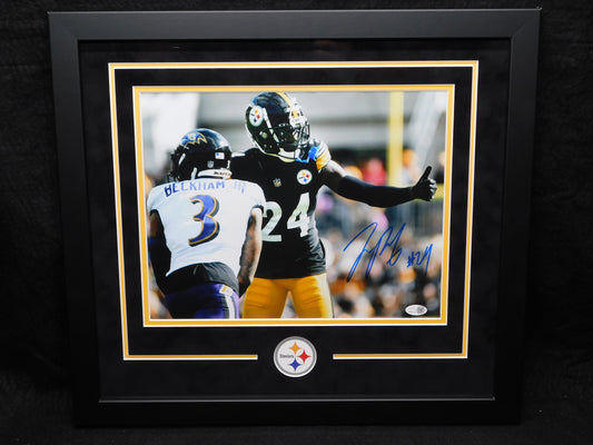 Joey Porter Jr Signed Autographed Framed 11x14 Photo Pittsburgh Steelers JSA COA A