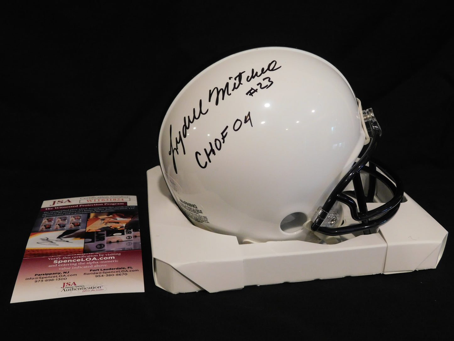 Lydell Mitchell Signed Autographed Penn State Nittany Lions Throwback VSR4 Mini Helmet JSA COA