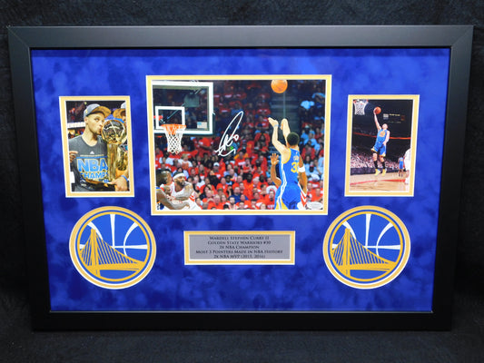 Stephen Steph Curry Signed Autographed Framed 8x10 Photo Golden State Warriors JSA COA