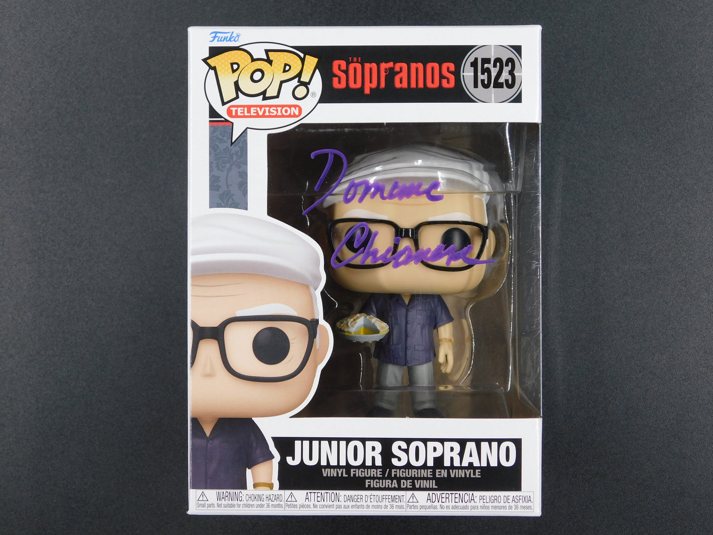 Dominic Chianese Signed Autographed Funko Pop 1523 Junior The Sopranos BAS COA Purple