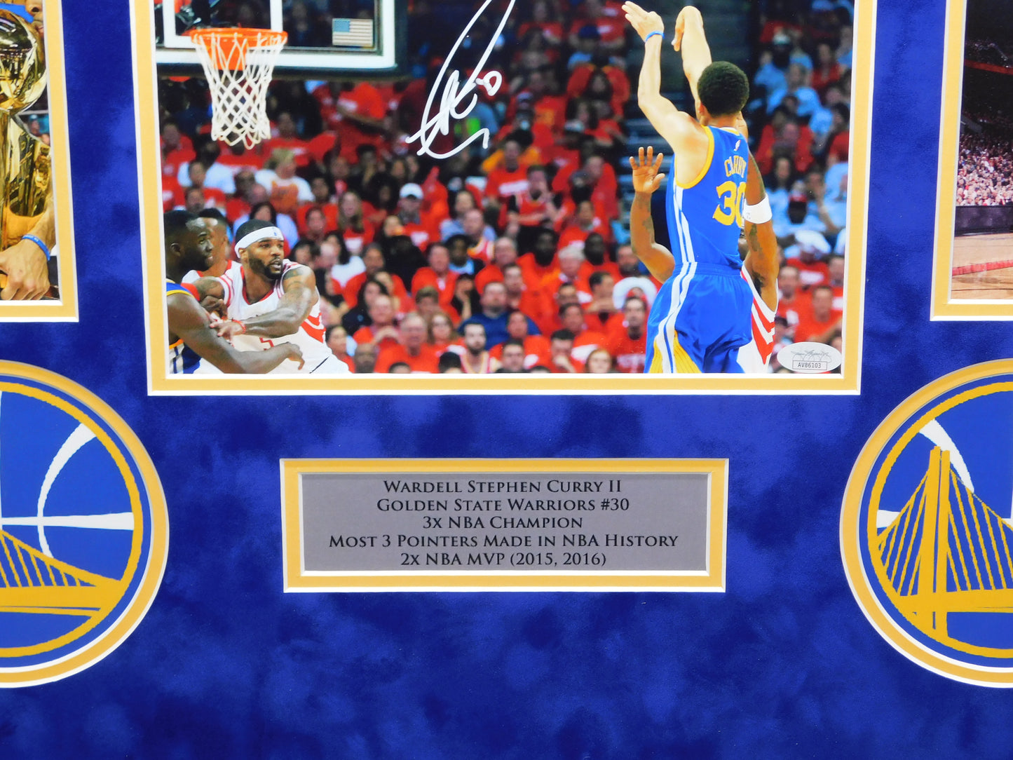 Stephen Steph Curry Signed Autographed Framed 8x10 Photo Golden State Warriors JSA COA