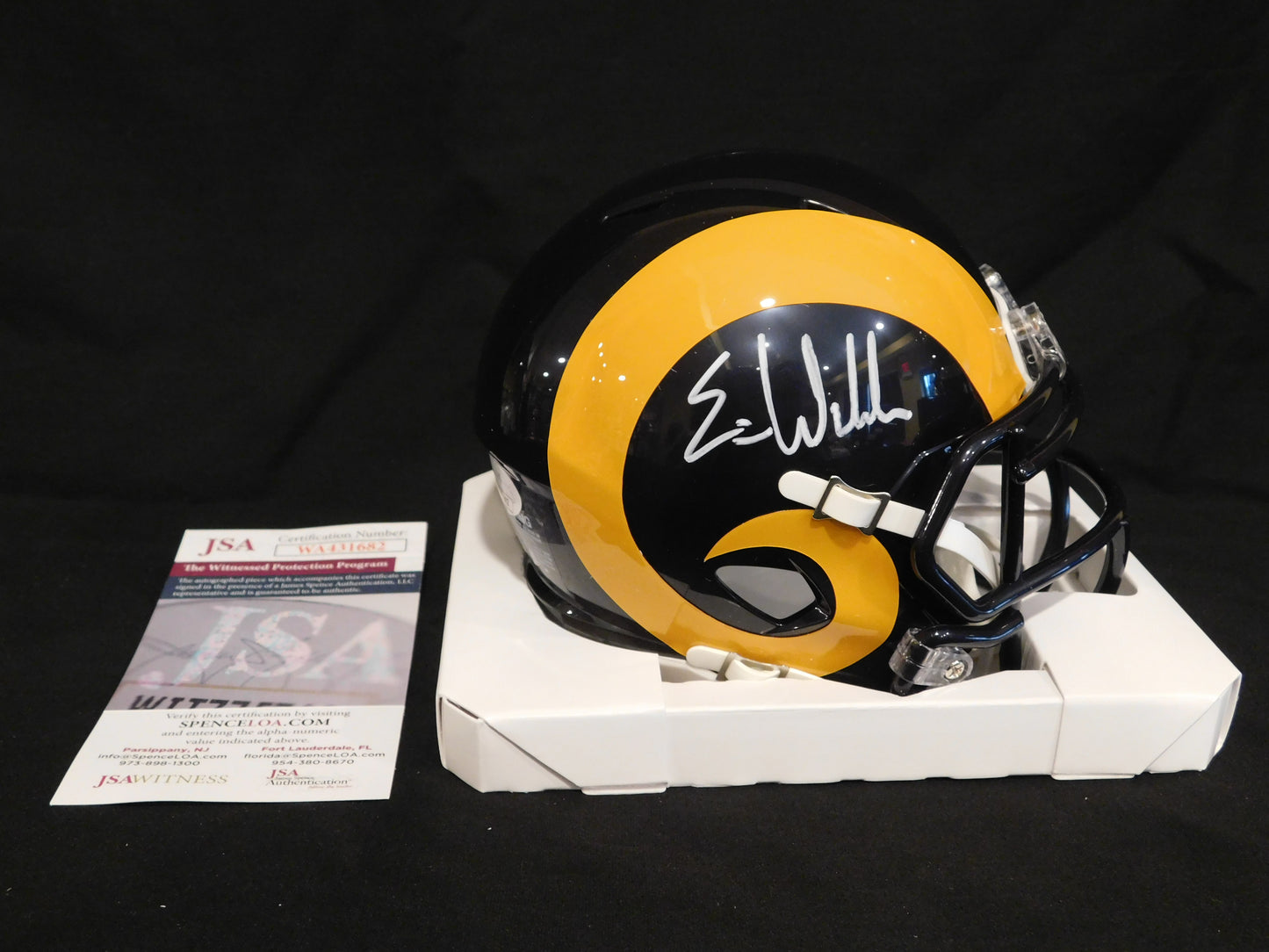 Eric Weddle Signed Autographed Los Angeles Rams Throwback Speed Mini Helmet JSA COA