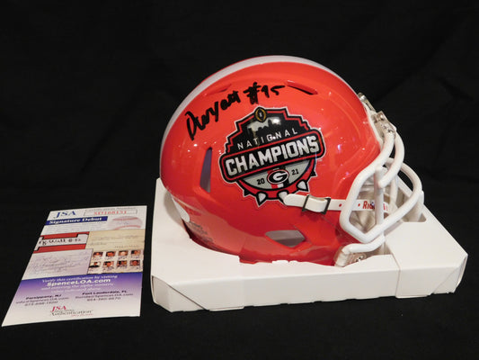 Devonte Wyatt Signed Autographed Georgia National Champions Speed Mini Helmet UGA JSA COA