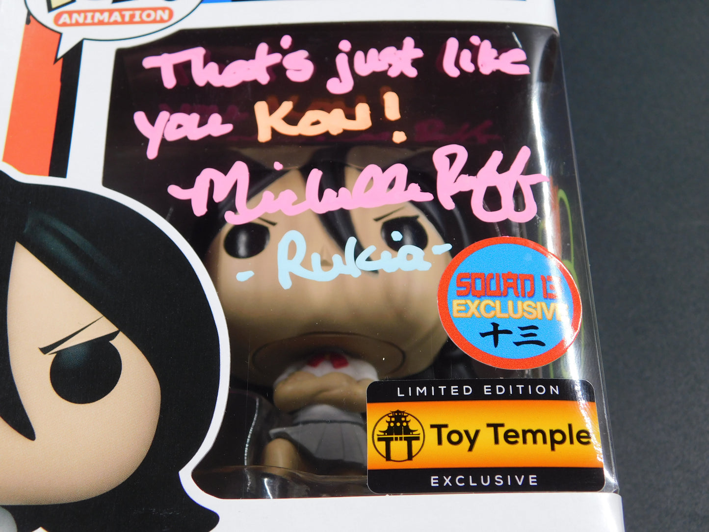 Michelle Ruff Signed Autographed Funko Pop 1731 Rukia Kuckiki with Kon Bleach JSA COA