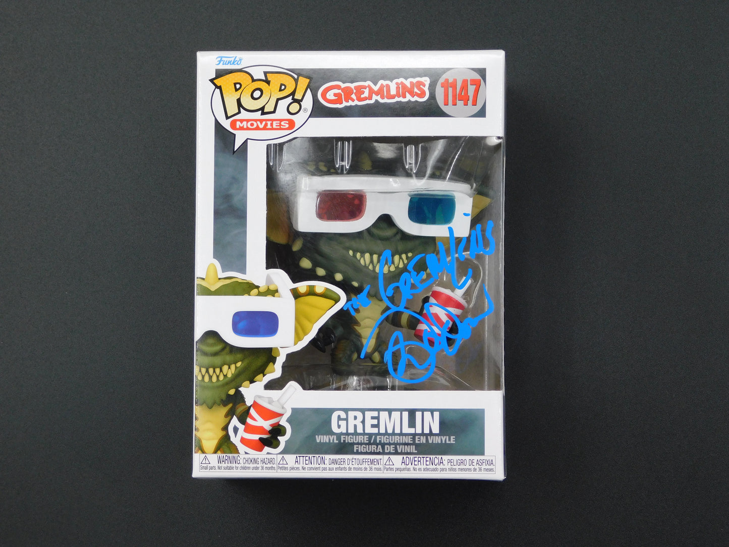 Mark Dodson Signed / Autographed Vinyl Funko Pop! The Gremlins 1147 Beckett BAS COA Blue