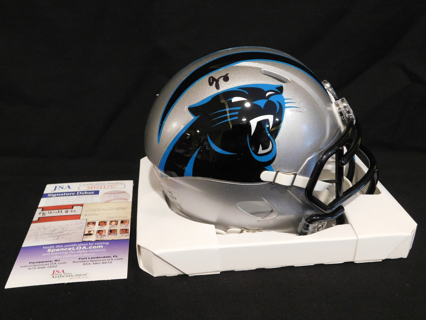 Jonathon Mingo Signed Autographed Carolina Panthers Speed Mini Helmet JSA COA