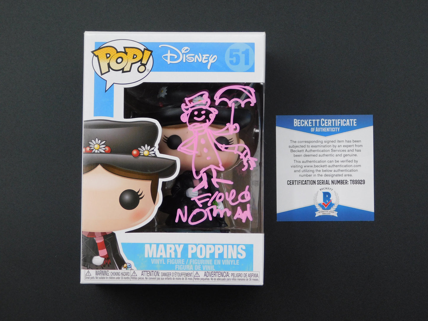 Floyd Norman Signed / Autographed Vinyl Funko Pop! 51 Disney Mary Poppins Beckett BAS COA