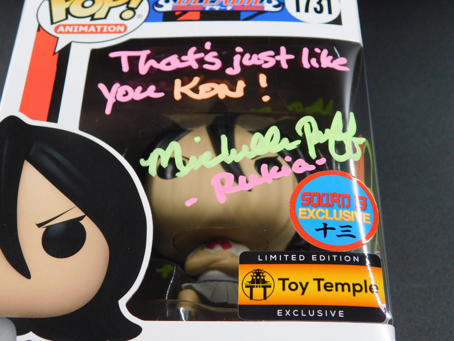 Michelle Ruff Signed Autographed Funko Pop 1731 Rukia Kuckiki with Kon Bleach JSA COA