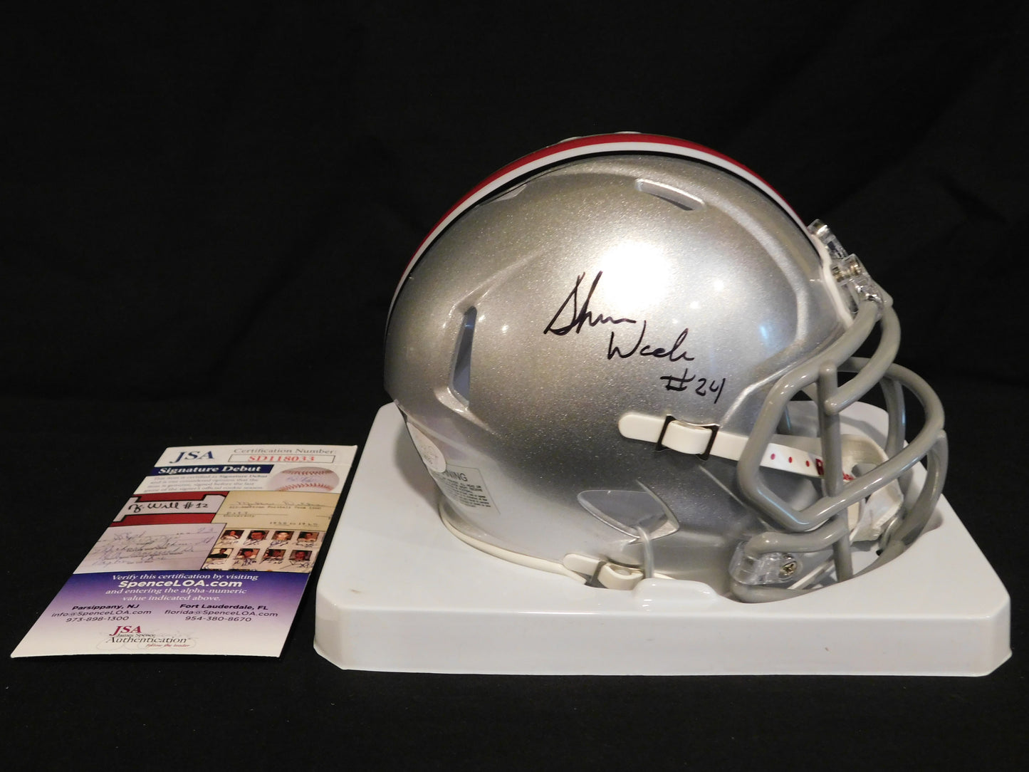 Shaun Wade Signed Autographed Ohio State Buckeyes Speed Mini Helmet JSA COA