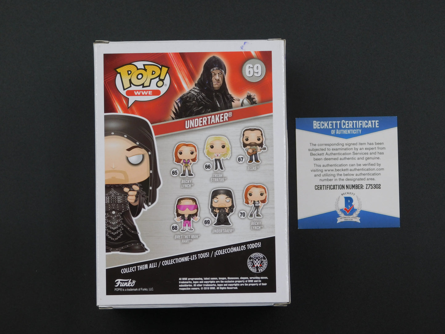 Undertaker Signed / Autographed Vinyl Funko Pop! 69 WWE WWF Beckett BAS COA