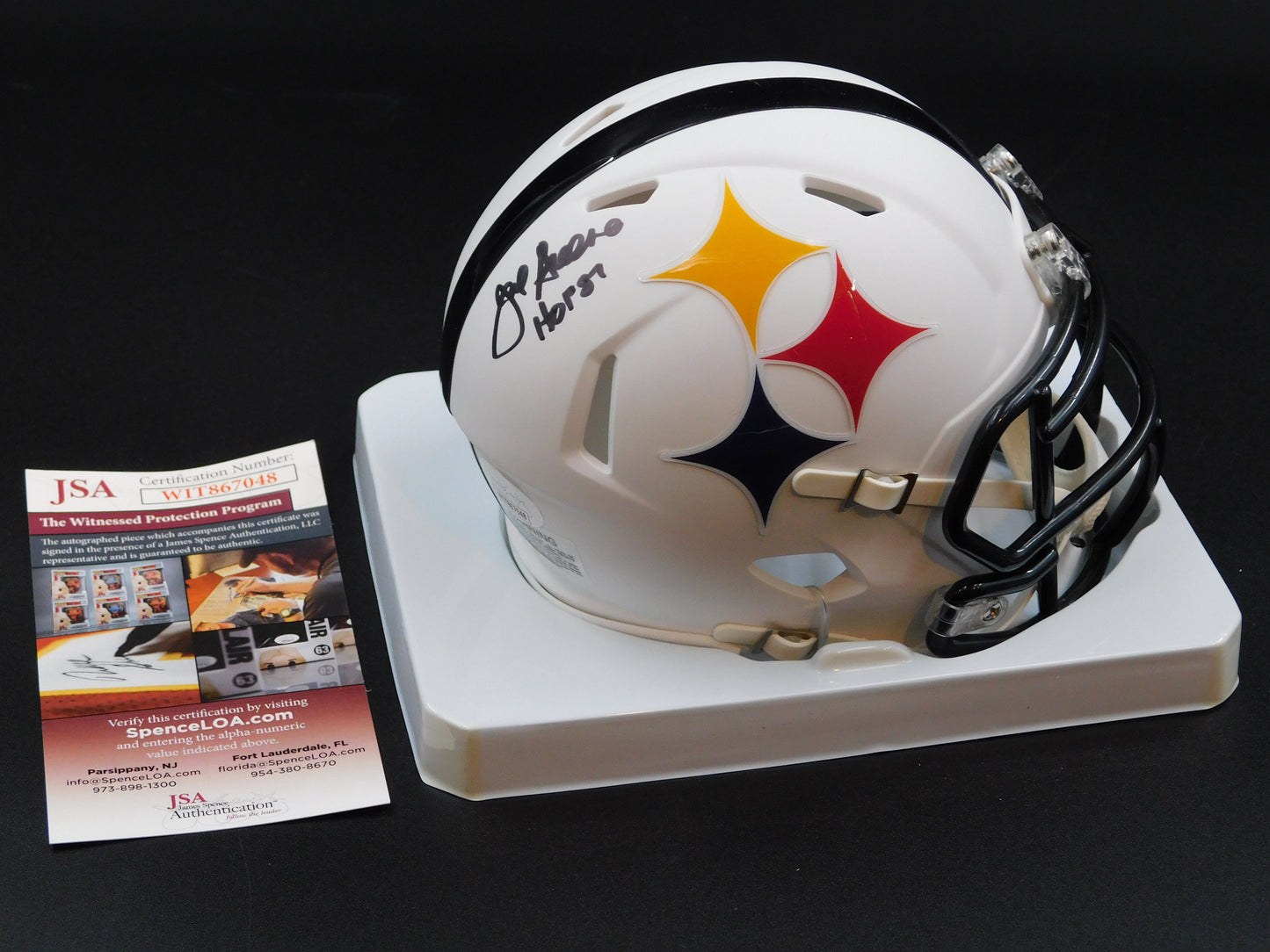 Joe Greene Signed Autographed Pittsburgh Steelers AMP Speed Mini Helmet JSA COA