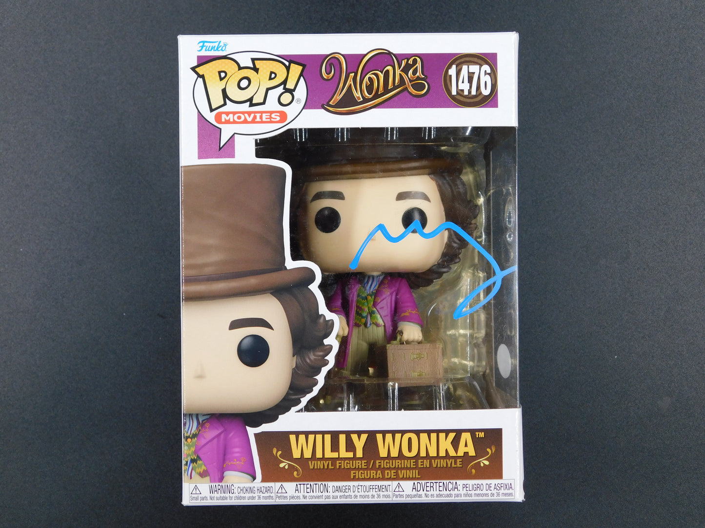 Timothee Chalamet Signed Autographed Funko Pop 1476 Willy Wonka Chocolate Factory ACOA