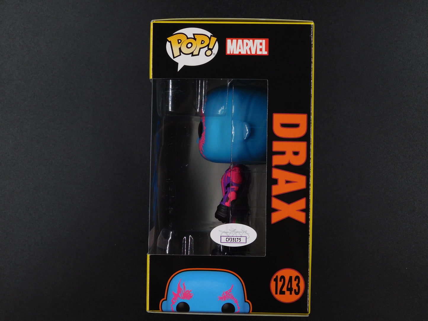 Dave Bautista Signed Autographed Funko Pop 1243 Drax Guardians of The Galaxy JSA COA
