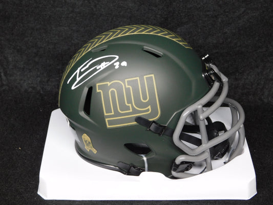 Tyrone Tracy Jr Signed Autographed New York Giants 2025 STS Mini Helmet JSA COA Salute To Service
