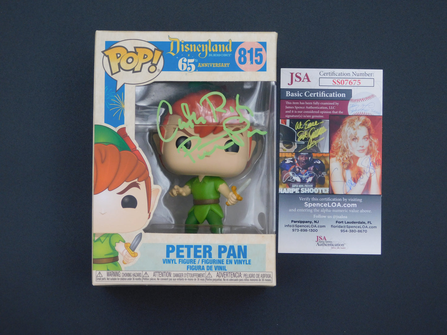 Cathy Rigby Signed / Autographed Vinyl Funko Pop! 815 Disneyland 65th Anniversary Peter Pan JSA COA