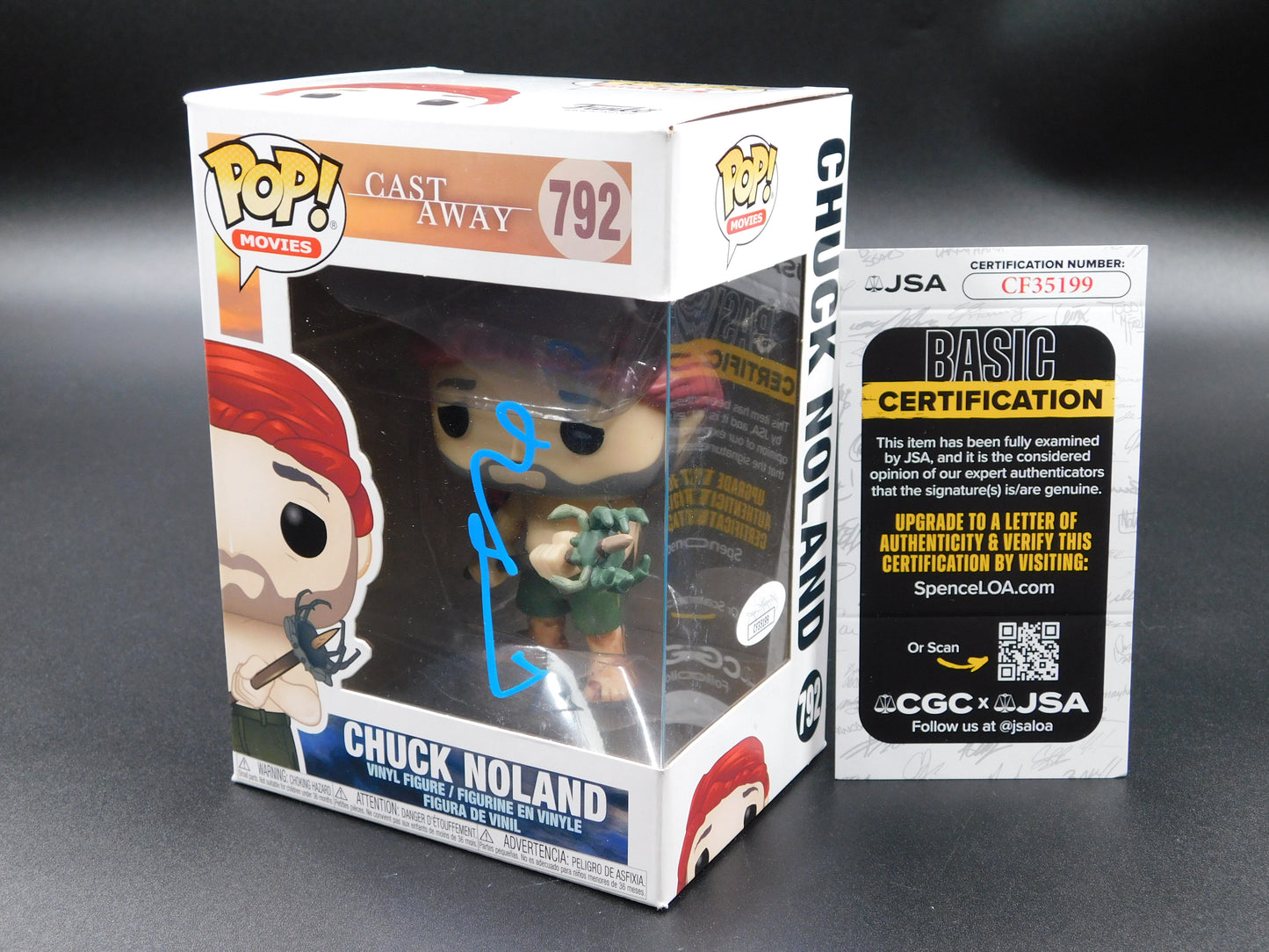 Tom Hanks Signed Autographed Funko Pop 792 Chuck Noland Cast Away Wilson JSA COA