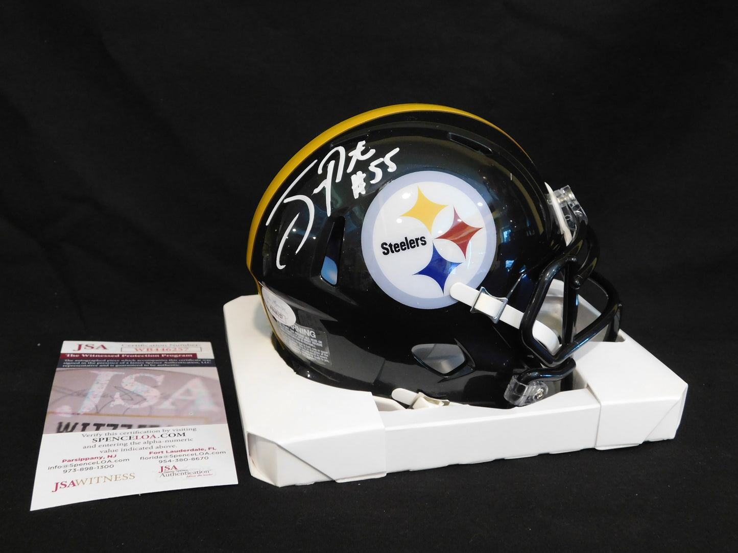 Joey Porter Sr Signed Autographed Pittsburgh Steelers Speed Mini Helmet JSA COA