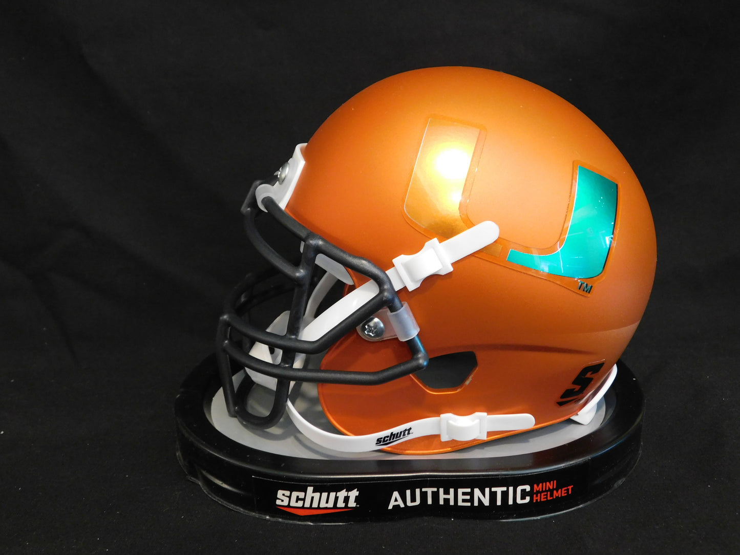 Greg Rousseau Signed Autographed Orange Miami Hurricanes Schutt Mini Helmet JSA COA