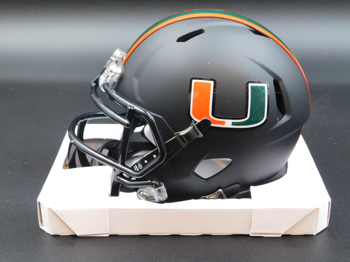 Greg Rousseau Signed Autographed Black Miami Hurricanes Speed Mini Helmet JSA COA