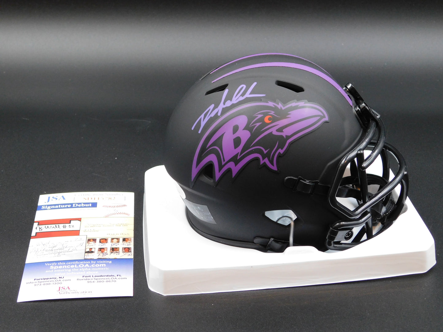 Odafe Jayson Oweh Signed Autographed Baltimore Ravens Eclipse Speed Mini Helmet JSA COA