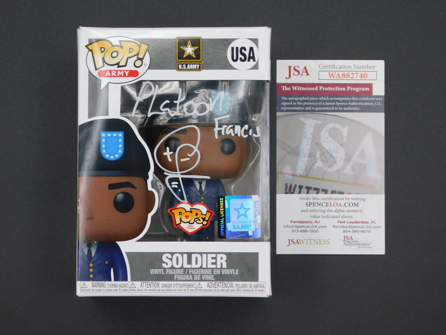 Corey Glover Signed / Autographed Vinyl Funko Pop! USA Army Soldier Platoon Francis JSA COA