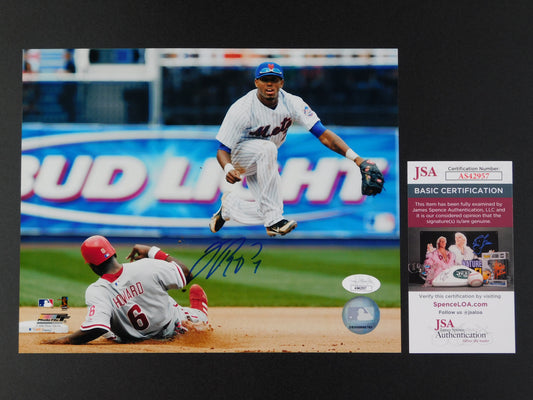 Jose Reyes Signed Autographed 8x10 Photo New York Mets Baseball NL Batting Champ JSA COA