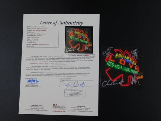 Red Hot Chili Peppers Band Signed Autographed CD Insert Unlimited Love Album JSA COA