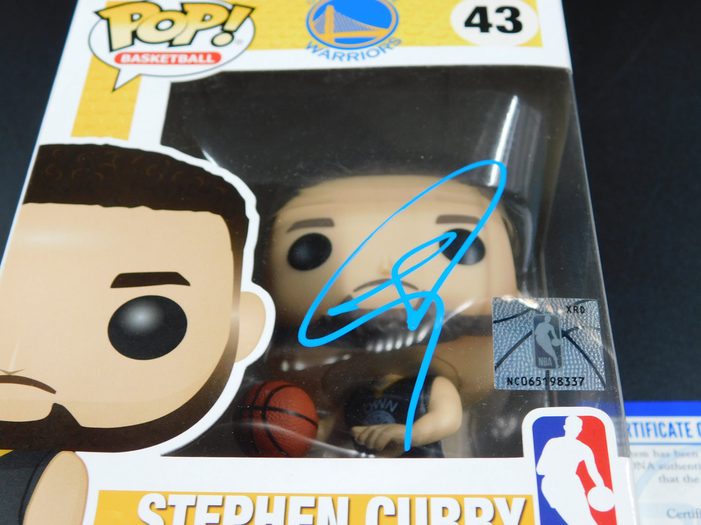 Steph Curry Signed Autographed Funko Pop! 43 Golden State Warriors Champ PSA COA