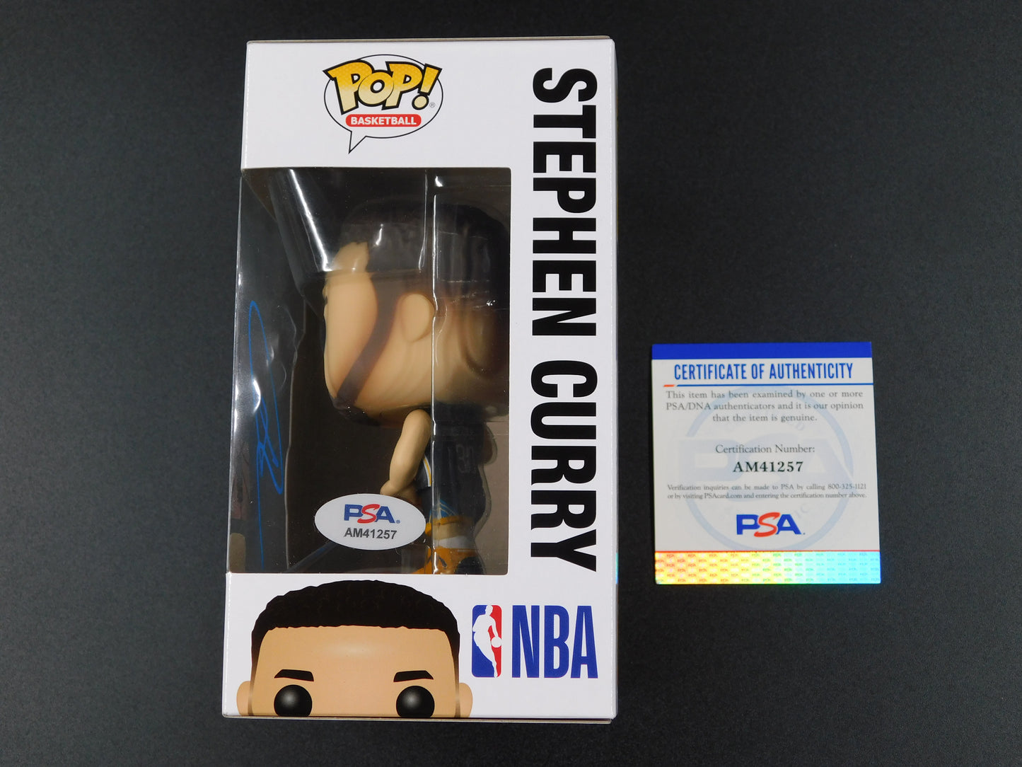 Steph Curry Signed Autographed Funko Pop! 43 Golden State Warriors Champ PSA COA