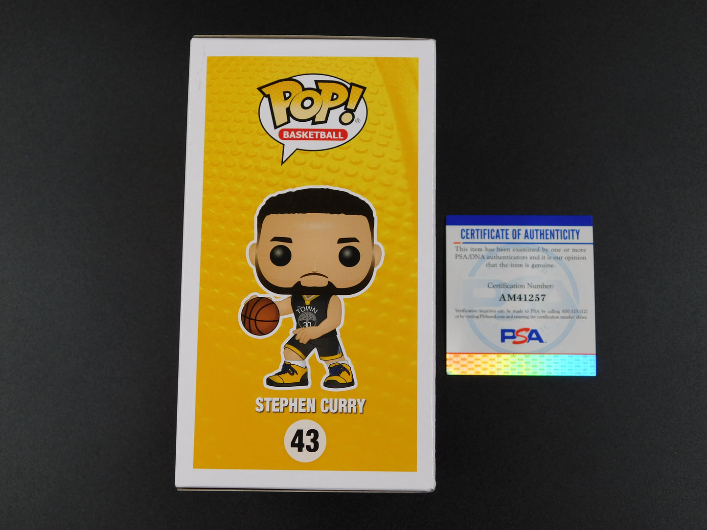 Steph Curry Signed Autographed Funko Pop! 43 Golden State Warriors Champ PSA COA