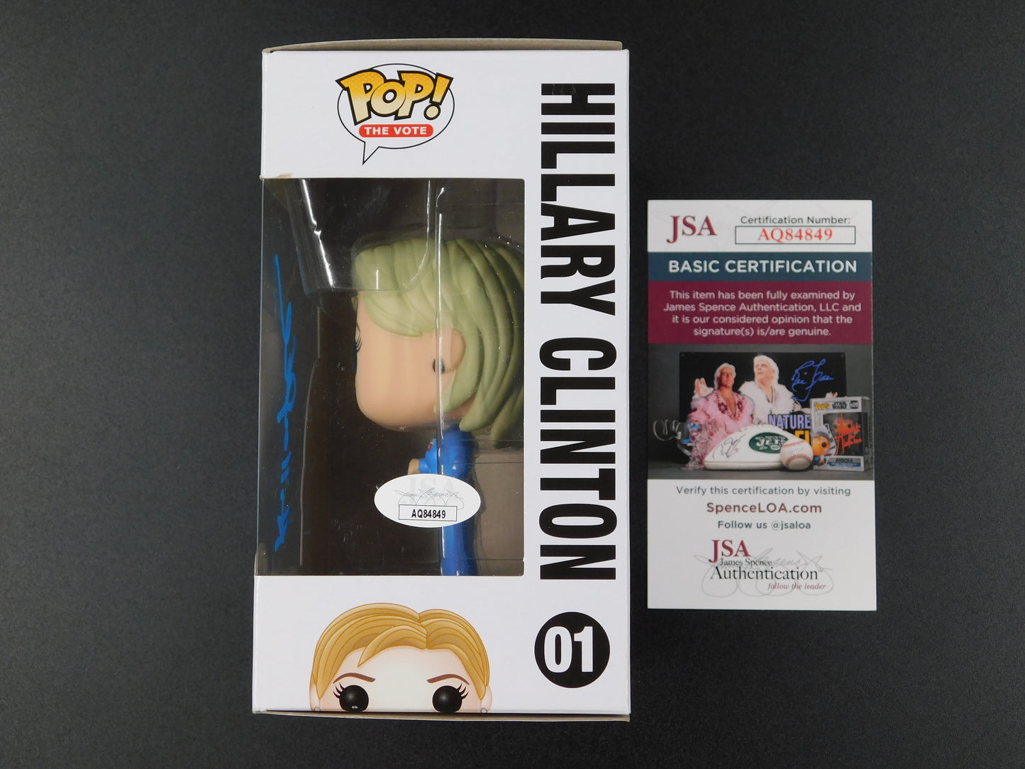 Hillary Clinton Full Name Signed Funko Pop! 01 2016 US Presidential Election JSA COA