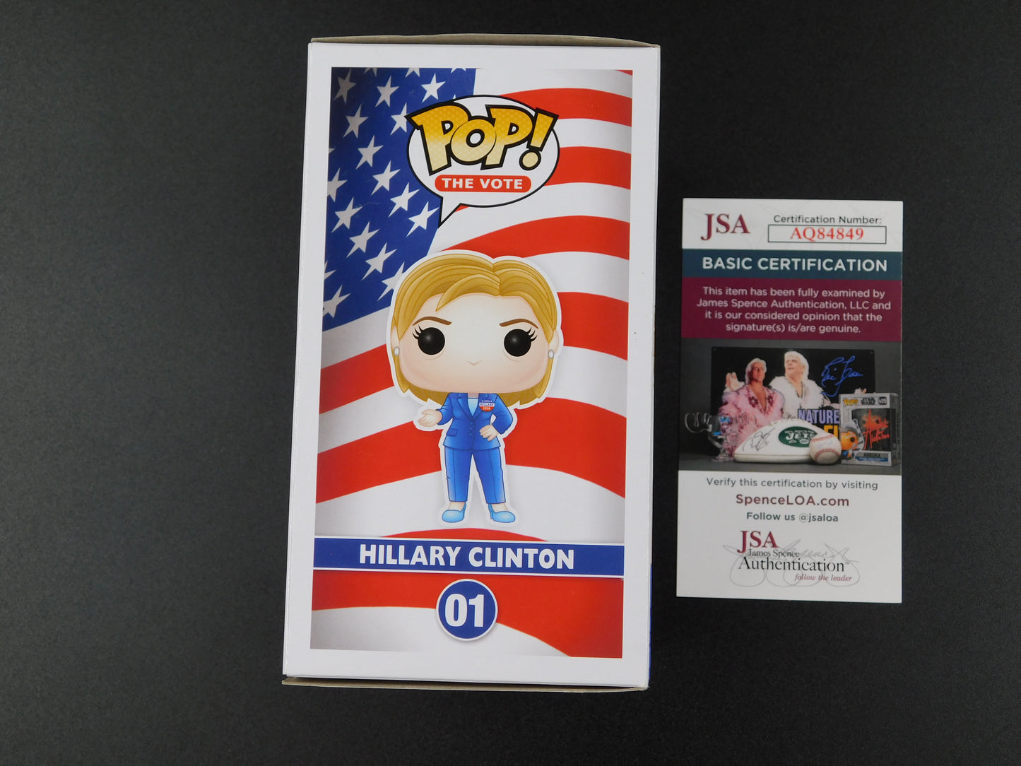 Hillary Clinton Full Name Signed Funko Pop! 01 2016 US Presidential Election JSA COA