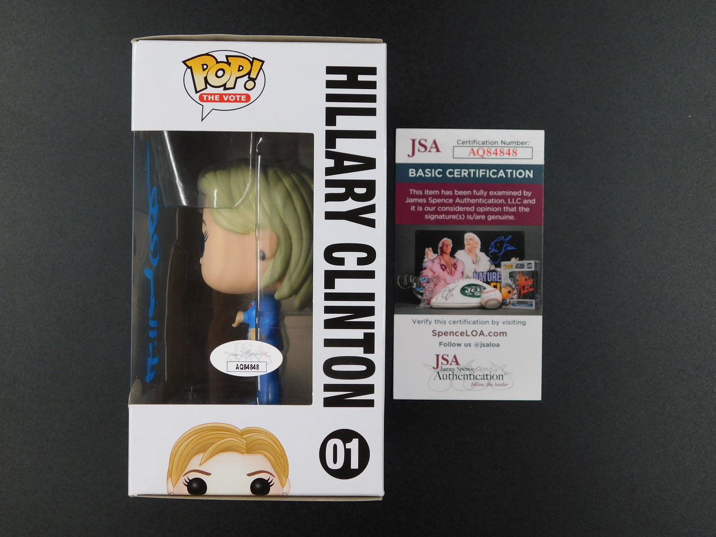 Hillary Clinton Full Name Signed Funko Pop! 01 2016 US Presidential Election JSA COA