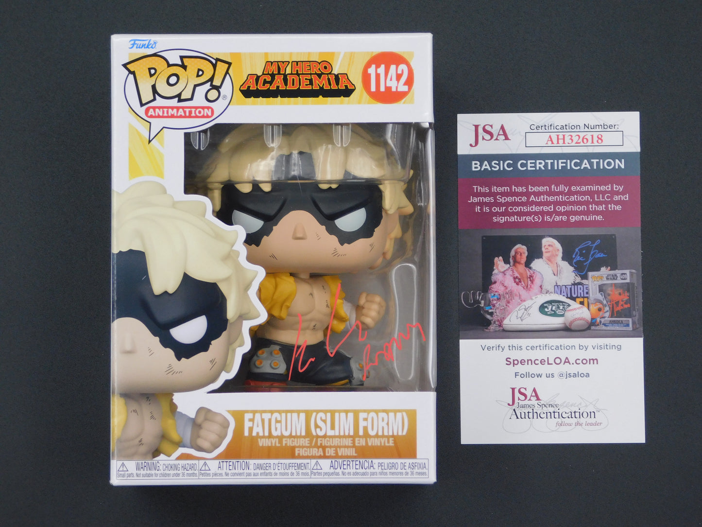 Kyle Hebert Signed / Autographed Vinyl Funko Pop! 1142 My Hero Academia Fatgum Slim Form JSA COA