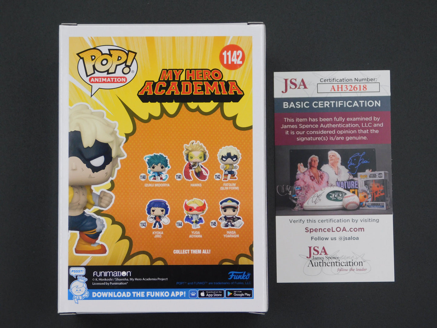 Kyle Hebert Signed / Autographed Vinyl Funko Pop! 1142 My Hero Academia Fatgum Slim Form JSA COA